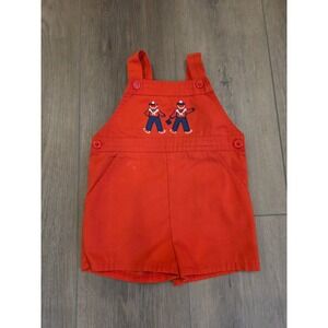 Vintage Youth Park Toddler 3T Red Sailor Embroidered Overalls